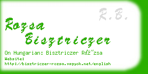 rozsa bisztriczer business card